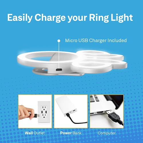 Disney-Minnie-Mouse-Clip-On-Selfie-Ring-Light-for-Phone-Rechargeable-LED-Ring-Light-for-iPhone-and-Other-Devices-Small-Ring-Light-Clip-On-Selfie-Light-3-Light-Settings-Disney-Selfie-Light-Ring