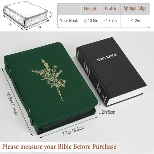 Capa bíblica para mulheres e homens, couro PU, estojo de transporte bíblico, material de estudo bíbl