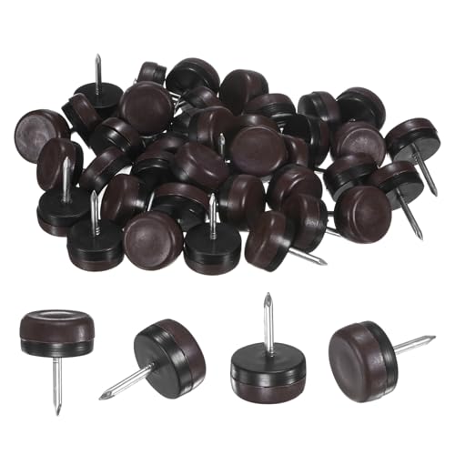 Patins de meubles de 2 cm à clouer avec base marron robuste pour pieds de chaises - 2