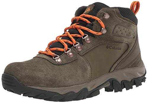 Columbia Men's Newton Ridge Plus II Suede Waterproof Hiking Boot, Nori/Light Orange, 11.5 Wide