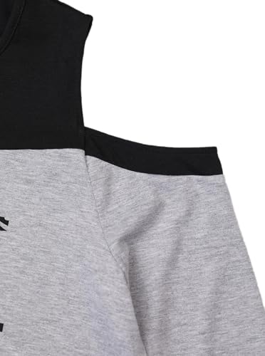 Hilinker Women's Graphic Cold Shoulder Tops Color Block Long Sleeve Sexy Shirts4