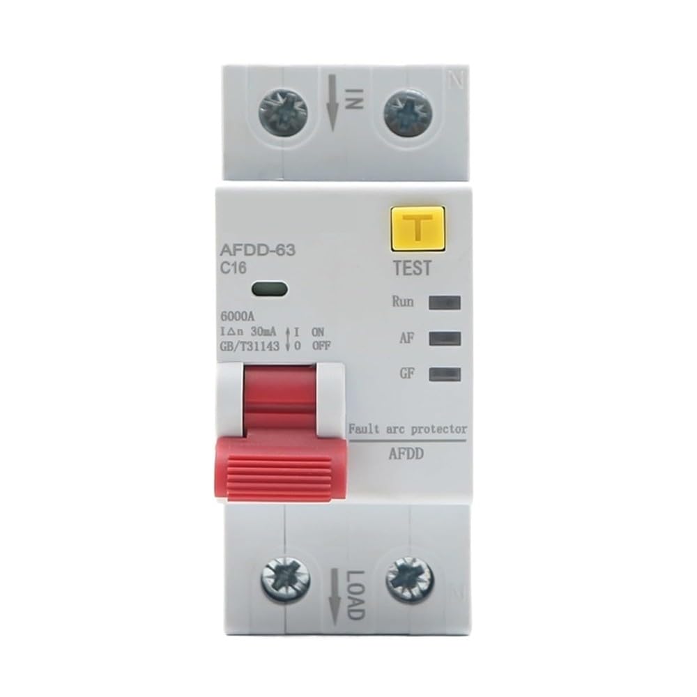 Accesorios electricos 2P AFDD-63 AFCI Dispositivo Protector De Fallas De Arco Disyuntor Interrupción Sobrecarga Fuga A Tierra Protección De Voltaje De Cortocircuito(10A)