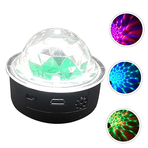 SEWACC Portable Stage Light Voice Activated Disco Ball RGB Crystal Ball Charging
