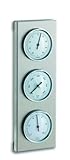 , eigene Messung TFA Dostmann Analoge Außenwetterstation, aus Edelstahl, Barometer, Thermometer, Hygrometer, wetterfest