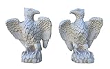 Fanuli manufatti - Aquile fasciste in cemento bianco e polvere di marmo, per giardino resi...