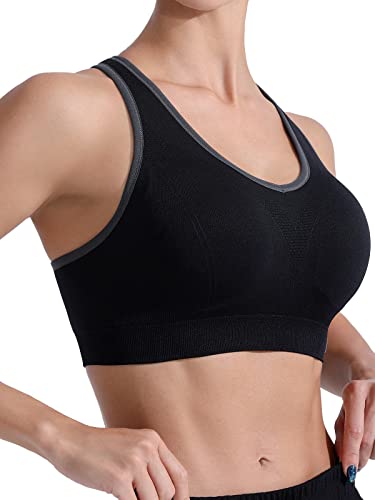 Fittin Racerback Sports Bras For Women- Padded Seamless High Impact Support For Yoga Gym Workout Fitness 4 Pack Xl #TOP1