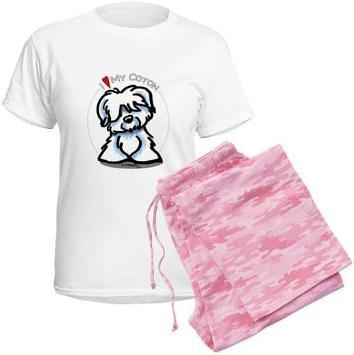 CafePress Love My Coton Pajamas Women's Novelty Cotton Pajama Set, Comfortable PJ Sleepwear