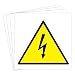 dealzEpic - Yellow Triangle Electrical Shock Hazard Risk Warning Sign - Self Adhesive Peel and Stick Vinyl Sticker - 3.94 x 3.94 inches | Pack of 4 Pcs