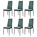 Produktbild Nicemoods Esszimmerstühle 6er-Set, Metallbeine Esszimmerstühle mit hoher Rückenlehne, Modernes Design Samtstühle für Küchenzimmer (Dunkel Grün)