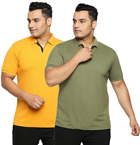 Image of Wear Your Opinion Men's Plus Size Half Sleeve Polo T-Shirt Combo (Set of 2)