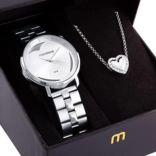 Relogio Mondaine Feminino Ref: 53748l0mkne3 Prateado + Semijóia