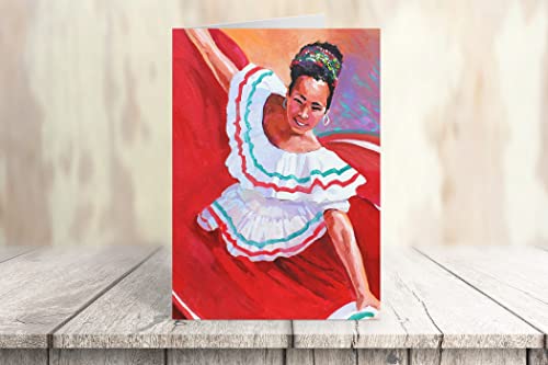 Image of Stonehouse Collection | Chinelos Dancer 10 Mexico Note Cards | Mexico | USA Made | Set of 10 Mexico Thank You, Blank Note Card (Chinelo Dancer)