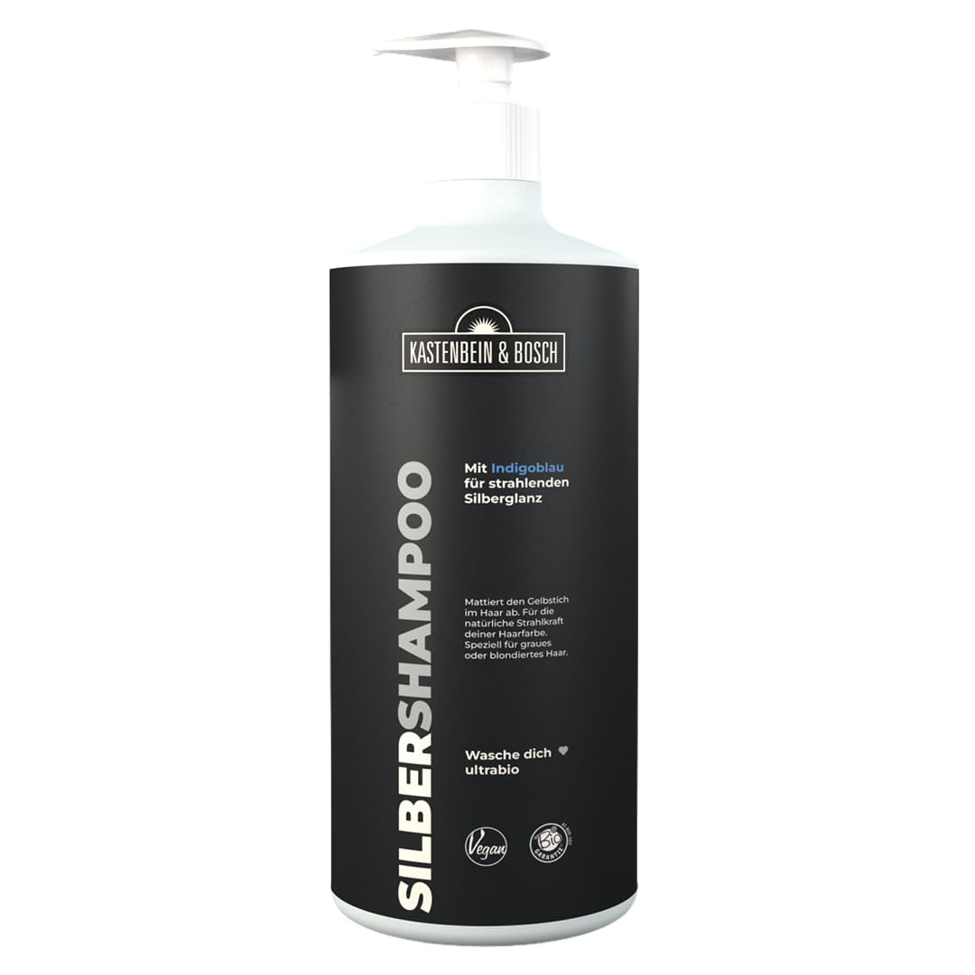 KASTENBEIN & BOSCH: Chia Silbershampoo 1 Liter - Bio-Haarpflege in Naturkosmetik-Qualität für blondes, blondiertes und graues Haar (1000ml)