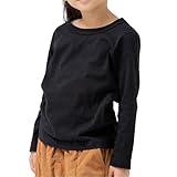 [chil2] キッズ Tシャツ 長袖 ロンT 無地 子供服 男の子 女の子 ユニ 綿 100％ コットン ベビー服 インナー 14251381-130BK