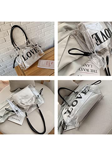 Bolso Tote Transparente Grande de Mujer miniatura 5