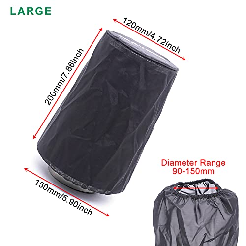 Image of Cone Air Filter Sock Waterproof Universal Fit for Performance Air Intake Filter, Dustproof Protection Cover of High-Flow Air Intake Filter