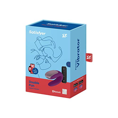 Satisfyer Double Fun Connect App vibromasseur connecté étanche violet 9,5 cm