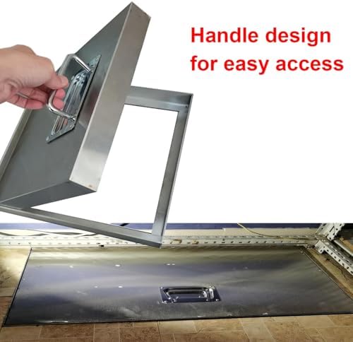 Stainless Steel Access Door, Locking Hatch for Basement, Patio, Yard Security, Durable Weatherproof Design, Easy Installation, Ideal for Home Renovation and Safety