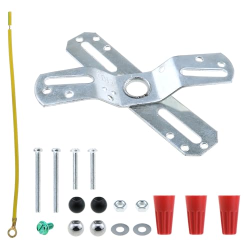Image of MEETOOT 2 Sets Luminaire Mounting Bracket Swivel Lighting Crossbar Luminaire Crossbar Silver Cross Plate Suitable for Pendants Ceiling Light Wall Light and Fan Light