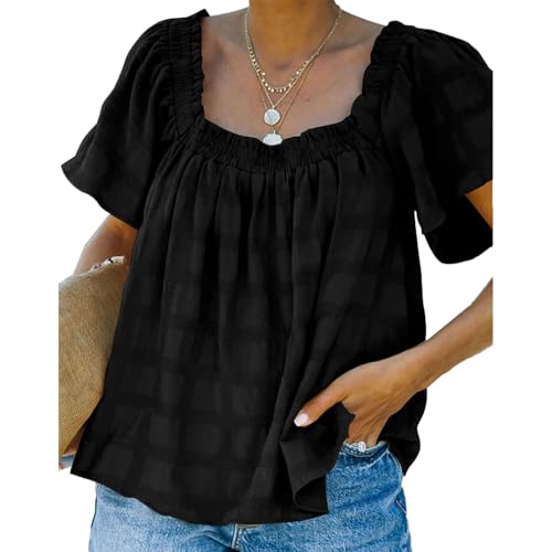 T-Shirt à Encolure Carrée pour Femmes Confortable anti-transpiration