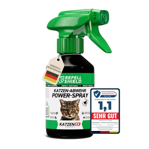RepellShield Natürliches Katzenabwehrspray -250ml- Katzenschreck Spray zum Katzen vertreiben & Anti Kratz Spray Katzen mit Geraniol - Ohne Flecken & Rückstände