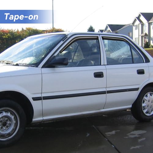 Image of Window Visors Rain Guards Shield for 1984-1992 Toyota Corolla, Out-Channel Window Vent Wind Deflectors Visors Shades for 84-92 Corolla