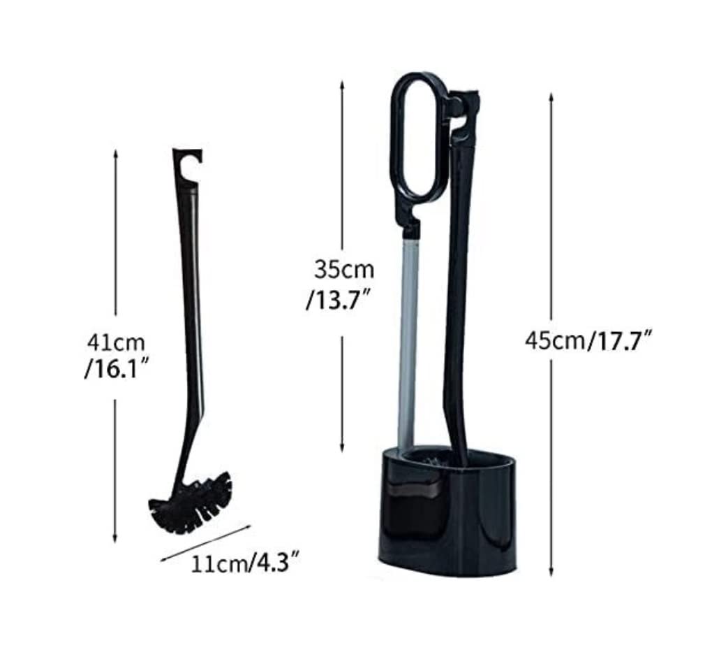 Escobillero Escobilla de Baño Escobilla WC Juego De Escobillas Y Soportes Para Baño Juego De Escobillas De Inodoro De Pie Cepillo De Inodoro Curvo De Cerdas Suaves Para Limpieza Profunda Escobillero y