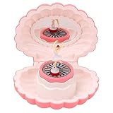 Lecez Shell Music Box, Cute Rose Creative Dance Éclairage Enfants Fille Miroir Boîte Boîte Cadeau Cadeau Emplacement Emploi Solidaire Mouvement 8 Tons, Rose