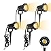 Aufun Gartenstrahler 3W LED Gartenleuchte mit Erdspieß, Rasen Licht Warmweiß, Wasserdicht IP65 für Außenbereich Garten Teich Landschaft, ohne Schukostecker, 4 Stück