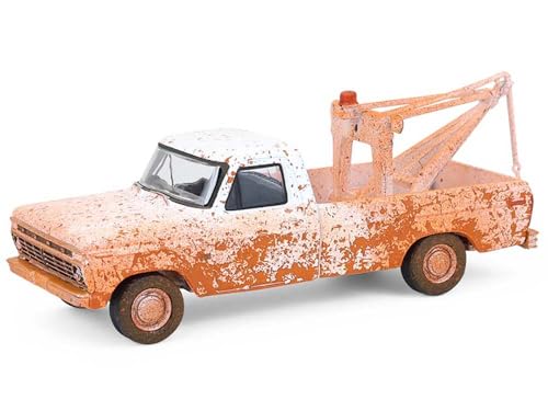 Modelo a escala 1:64 Camión Grúa Ford F-100 1973 Blanco miniatura 1