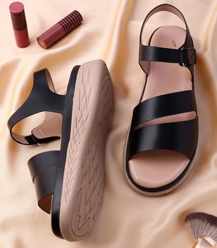 Image of TRASE Snug Steps Women Casual Double Strap Hook And Loop Sandals