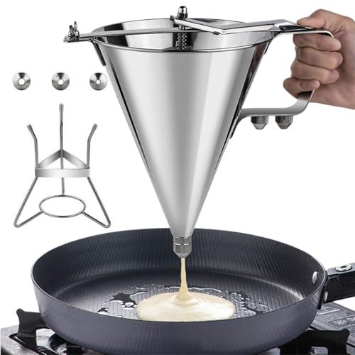 Distributore di pasta per ciambelle | Imbuto 1800 ml in acciaio inossidabile per pasta, dispenser di pasticceria, per cucina familiare, per pancake, cupcake, pasticceria, cucina, cucina, ristorante,