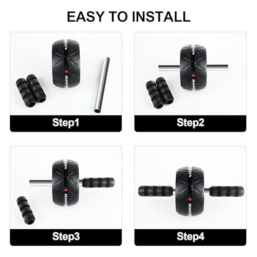 uchroller - Bauchroller AB Roller - Ab Roller Bauchtrainer mit Kniematte - Rutschfester Bauchmuskeltraining Gerät für Zuhause - Geeignet für Anfänger und Profis – Bild 6