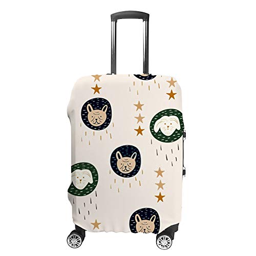 Housse de transport lavable pour bagages évite les rayures de valise motif visage de chien