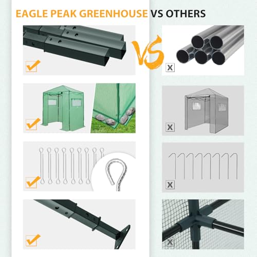 Image of EAGLE PEAK 6x4 Easy Setup Small Pop Up Greenhouse, Clear /Green