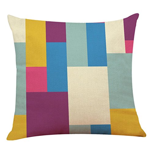 Ronamick Kissenbezug Kissenhülle Almohada Funda De Cojín (45 x 45 cm ronamick alta cubierta almohada cintura Cojín Sofá Hogar Decoración geométrica