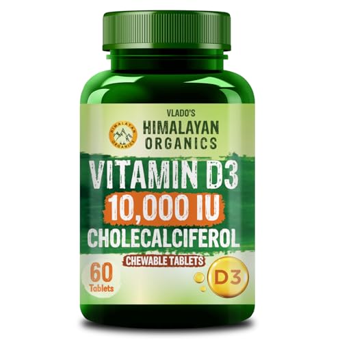 Vlado's Himalayan Organics Vitamin D3 10000IU - Chewable Vitamin D Tablets | Cholecalciferol Vitamin...