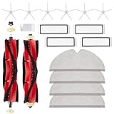 Alloytool 17 Stück Zubehör für Xiaomi Roborock S5 Max / S6 Pure / S6 MaxV / S50 Staubsauger Ersatzteile Enthält 2 Hauptbürste 4 Wischtücher 4 HEPA-Filter 6 Seitenbürsten 1 Reinigungswerkzeug (Weiß)