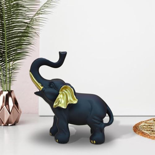 Statue d'éléphant noir décoration de table originale à offrir pour crémaillère
