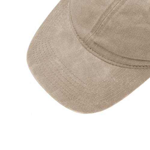 Image of HH HOFNEN Baseball Cap Washed Cotton Unstructured Vintage Hat for Men Women | Unisex Sports Ball Caps Sun Protection Adjustable Outdoor Curved-Brim Dad Hat Classic Plain Cap