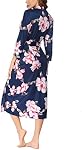 Hotouch Femmes Robe Femme Kimono Coton Peignoir Léger Knit Vêtements de nuit Longue pour la maison Spa S-XXL