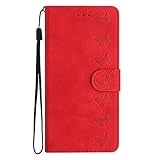  Coque de téléphone Portefeuille pour Samsung Galaxy Note 20 Ultra 10 9 8 A7 A6 A8 Plus 2018 A3 J3 J5 2016 J7 2017 Housse en Cuir Papillon, Rouge, pour Samsung J5 2017