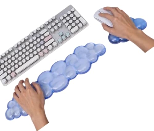 Repose-poignet en gel nuage transparent bleu clair idéal pour le télétravail