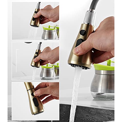 Robinet de cuisine avec douchette extractible pour évier moderne gris - 6
