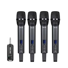 4 Professional Wireless Rechargeable Microphones – Includes four high-quality, 2.4G wireless microphones perfect for karaoke, speeches, DJ events, and live performances, ensuring clear, uninterrupted sound. Effortless Setup – This microphone system i...
