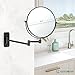 gotonovo Wall Mounted Magnifying Mirror Pivoting Arm Double Sided Swivel Makeup Vanity Black Telescoping Handheld Mirror 8 Inch Magnification Square Base