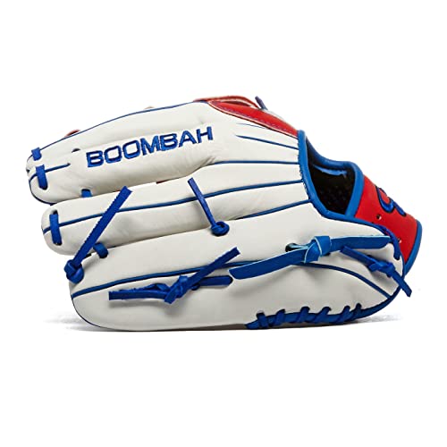 Boombah 8020 Advanced Fielding Glove With B4 H-Web And Conventional Back Red/Royal Blue/White - Size Rht-11.5 #TOP1