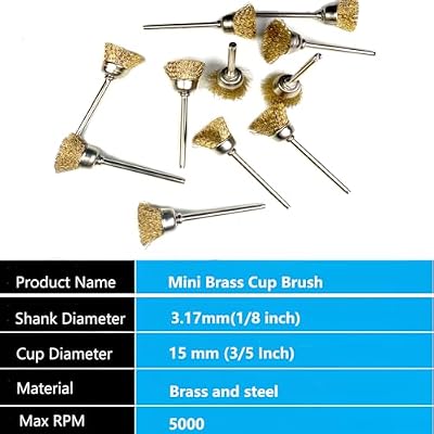 20pcs Brass Wire Brush Set , Cup Wire Brush Wheel Rust Polishing Kit ,1/8 Shank Compatible with Most Rotary Tool