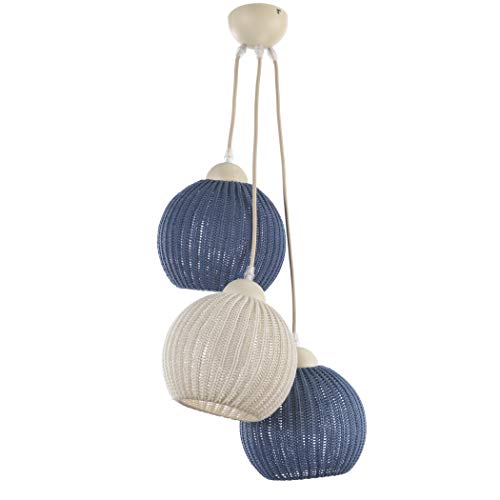 Lámpara de techo de 3 luces crema y azul ONLI para iluminación interior 1