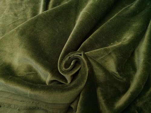 Tissu velours de coton de qualité supérieure vert lézard 279,4 cm